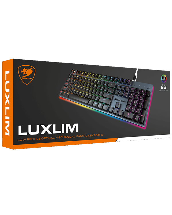 Clavier Luxlim RGB avec touches opto-mécaniques et rétroéclairage RGB personnalisable.
