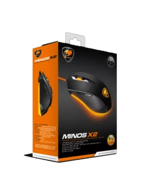 Souris de jeu Minos X2 avec capteur optique précis, six boutons programmables et rétroéclairage LED personnalisable.