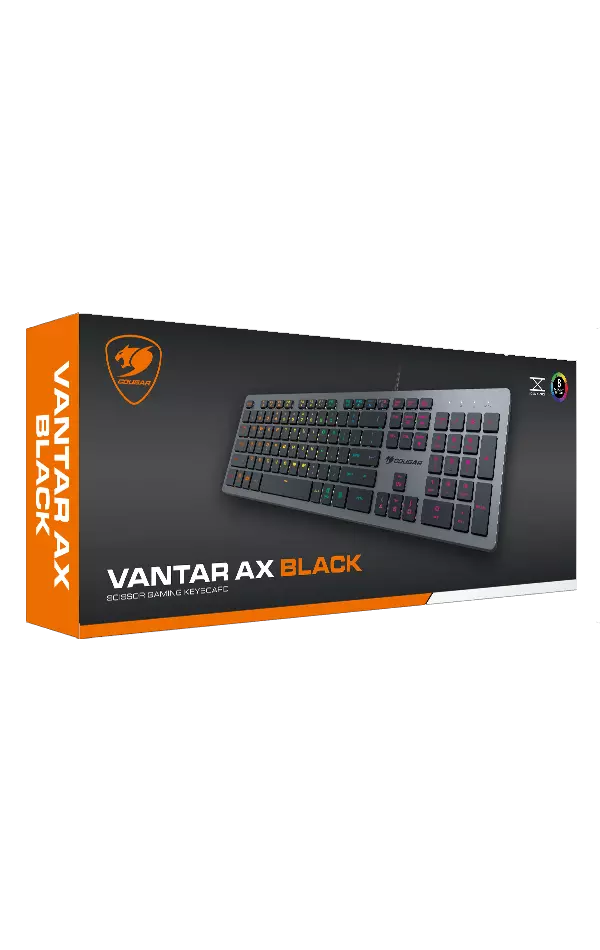 Clavier Vantar AX BLACK avec touches à membranes réactives et rétroéclairage RGB personnalisable.